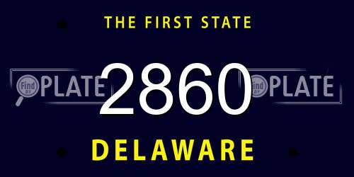 2860 Delaware License Plate