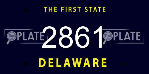 2861 Delaware License Plate