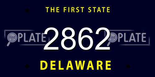 2862 Delaware License Plate