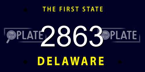 2863 Delaware License Plate
