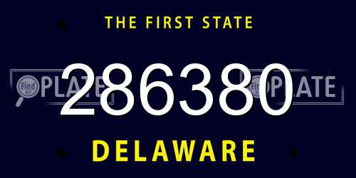 286380 Delaware License Plate