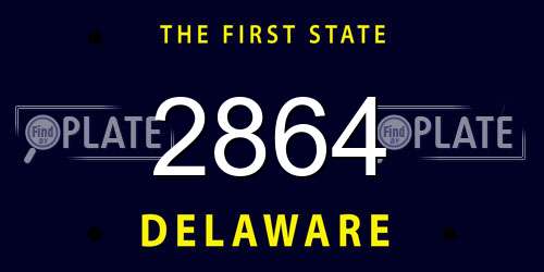 2864 Delaware License Plate