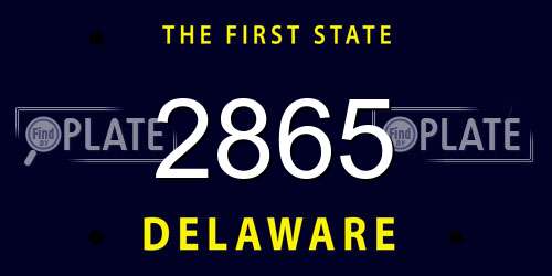 2865 Delaware License Plate