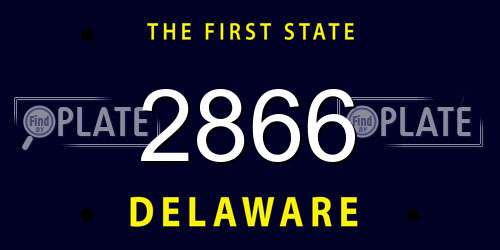 2866 Delaware License Plate