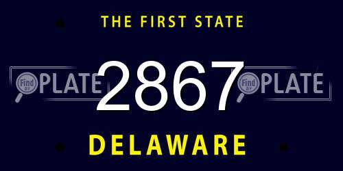 2867 Delaware License Plate