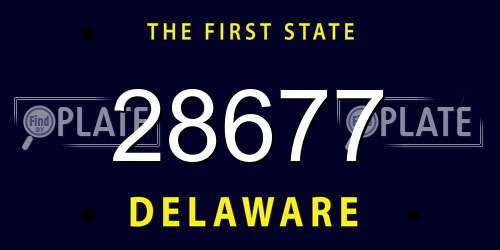 28677 Delaware License Plate