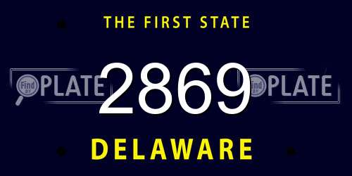 2869 Delaware License Plate