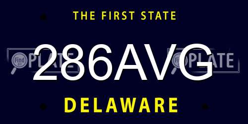 286AVG Delaware License Plate