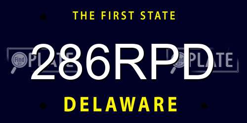286RPD Delaware License Plate