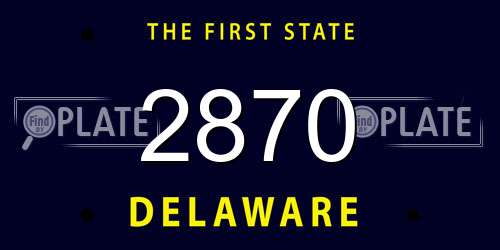 2870 Delaware License Plate