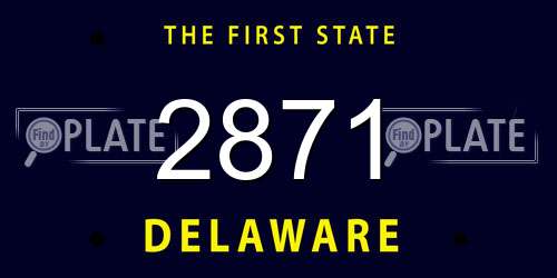 2871 Delaware License Plate