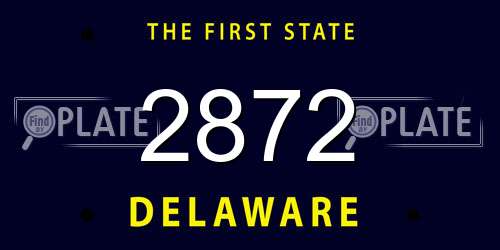 2872 Delaware License Plate