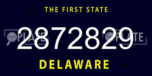 2872829 Delaware License Plate