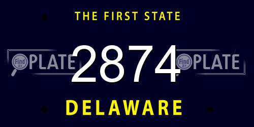 2874 Delaware License Plate