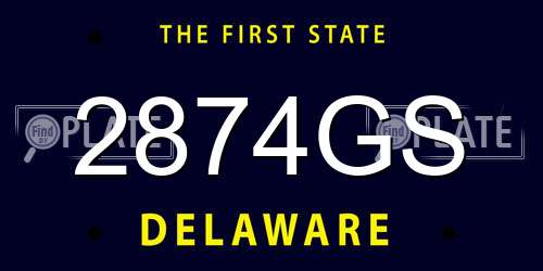 2874GS Delaware License Plate