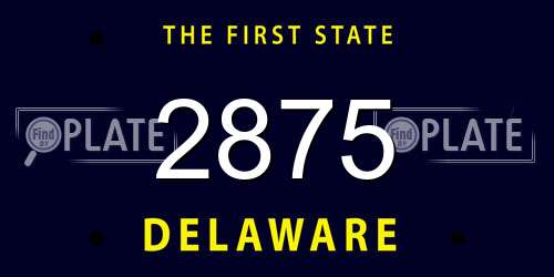 2875 Delaware License Plate
