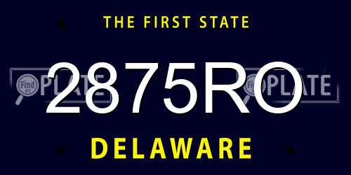 2875RO Delaware License Plate
