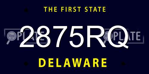 2875RQ Delaware License Plate