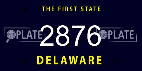 2876 Delaware License Plate