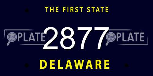 2877 Delaware License Plate