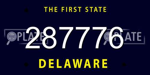 287776 Delaware License Plate