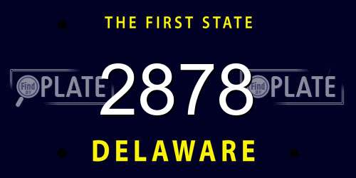 2878 Delaware License Plate