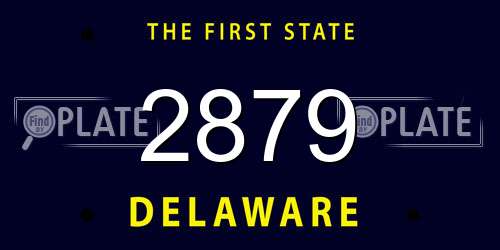 2879 Delaware License Plate
