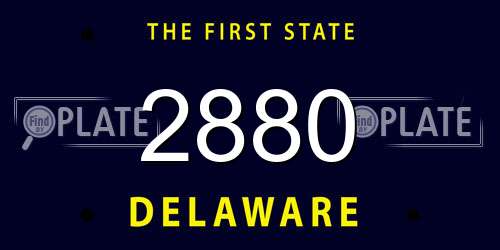 2880 Delaware License Plate