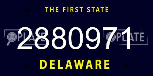 2880971 Delaware License Plate
