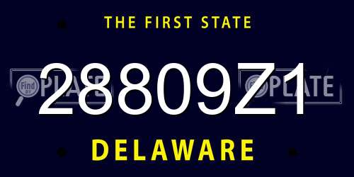 28809Z1 Delaware License Plate