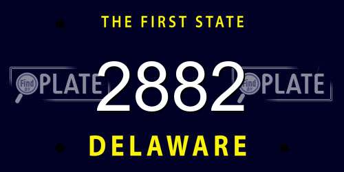 2882 Delaware License Plate
