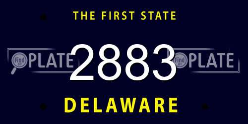 2883 Delaware License Plate