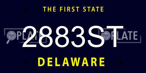 2883ST Delaware License Plate