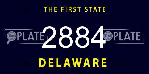 2884 Delaware License Plate