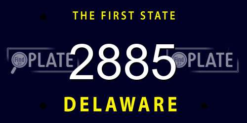 2885 Delaware License Plate