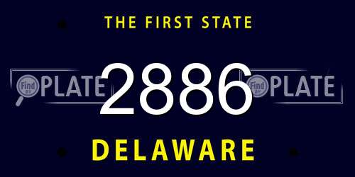 2886 Delaware License Plate