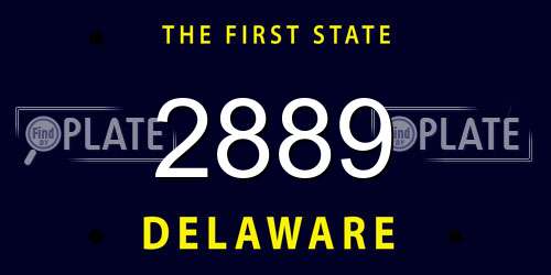 2889 Delaware License Plate