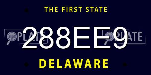 288EE9 Delaware License Plate