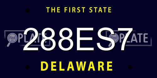288ES7 Delaware License Plate