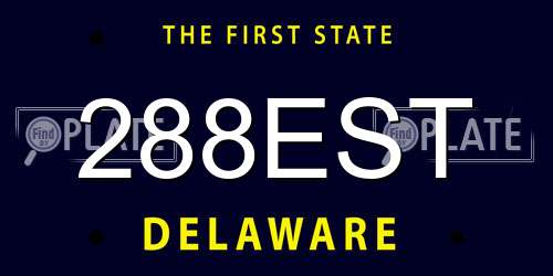 288EST Delaware License Plate
