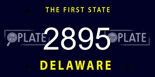 2895 Delaware License Plate