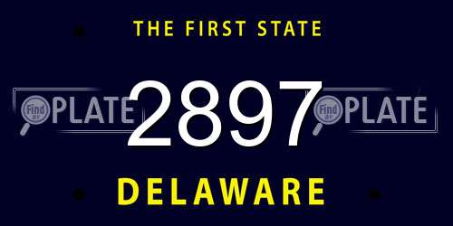 2897 Delaware License Plate