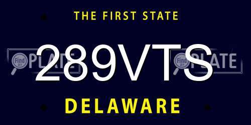 289VTS Delaware License Plate