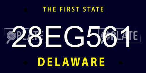 28EG561 Delaware License Plate