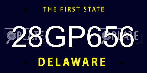 28GP656 Delaware License Plate