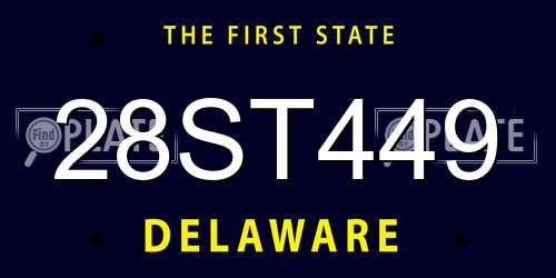 28ST449 Delaware License Plate