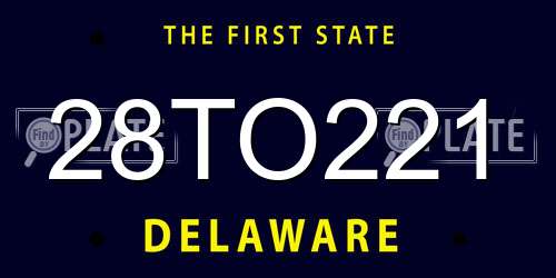 28TO221 Delaware License Plate