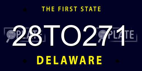 28TO271 Delaware License Plate
