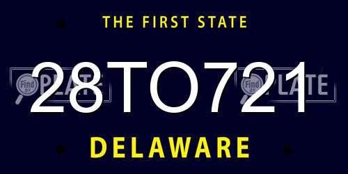 28TO721 Delaware License Plate