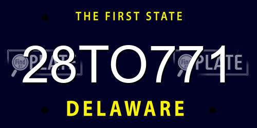 28TO771 Delaware License Plate